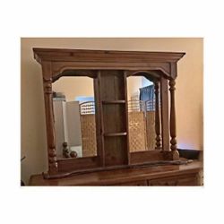 Mirrored Walnut Hutch Top