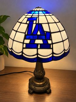 Vintage 2003 Los Angeles Dodgers Tiffany-Style Stained Glass Table Lamp – The Memory Company