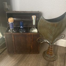 Wine Holder And Tall Vase
