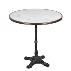 French Marble Bistrot Table – Cast Iron Base – 28"