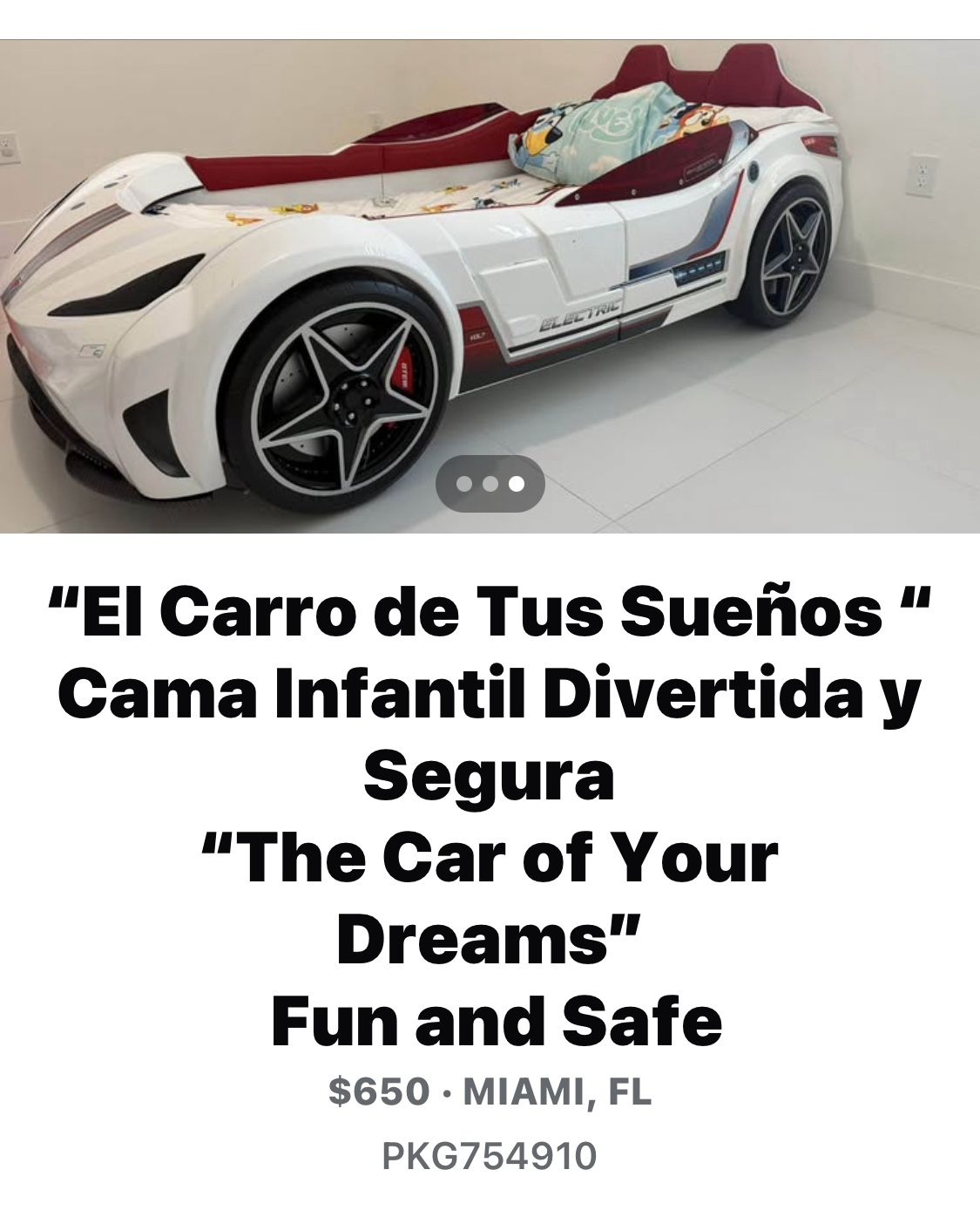 Snow Ev White Twin Car Bed