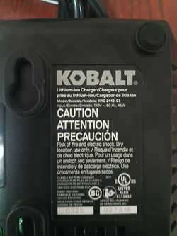 Kobalt Lithium-Ion Battery Charger KRC 2445-03