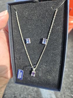 Silver And Real Amethyst Set