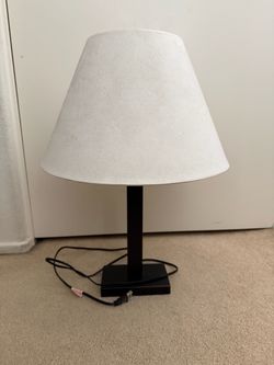 Table Lamp with White Fabric Shade