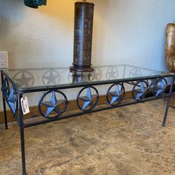 Texas Western-themed Glass top Coffee Table 