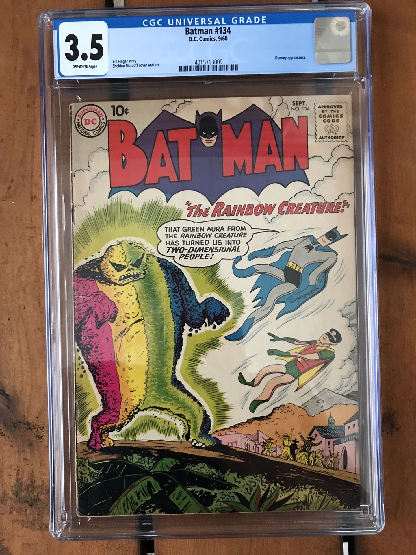 Batman #134 (1960) CGC 3.5 — Bill Finger Batman and Robin Vs. Rainbow Creature 