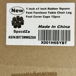 Rubber, Square Feet, Chair Leg Foot Covers 