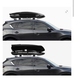 New in box DNA Motoring PT-ZTL-8294-GSBK Universal SUV Roof Top Cargo Storage Box Luggage Carrier w/ Keys Glossy Smooth , Capacity: 15 cu. ft , 110lbs