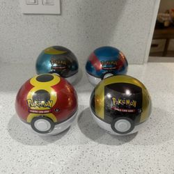 4 Pokemon TCG Poke Ball Tins