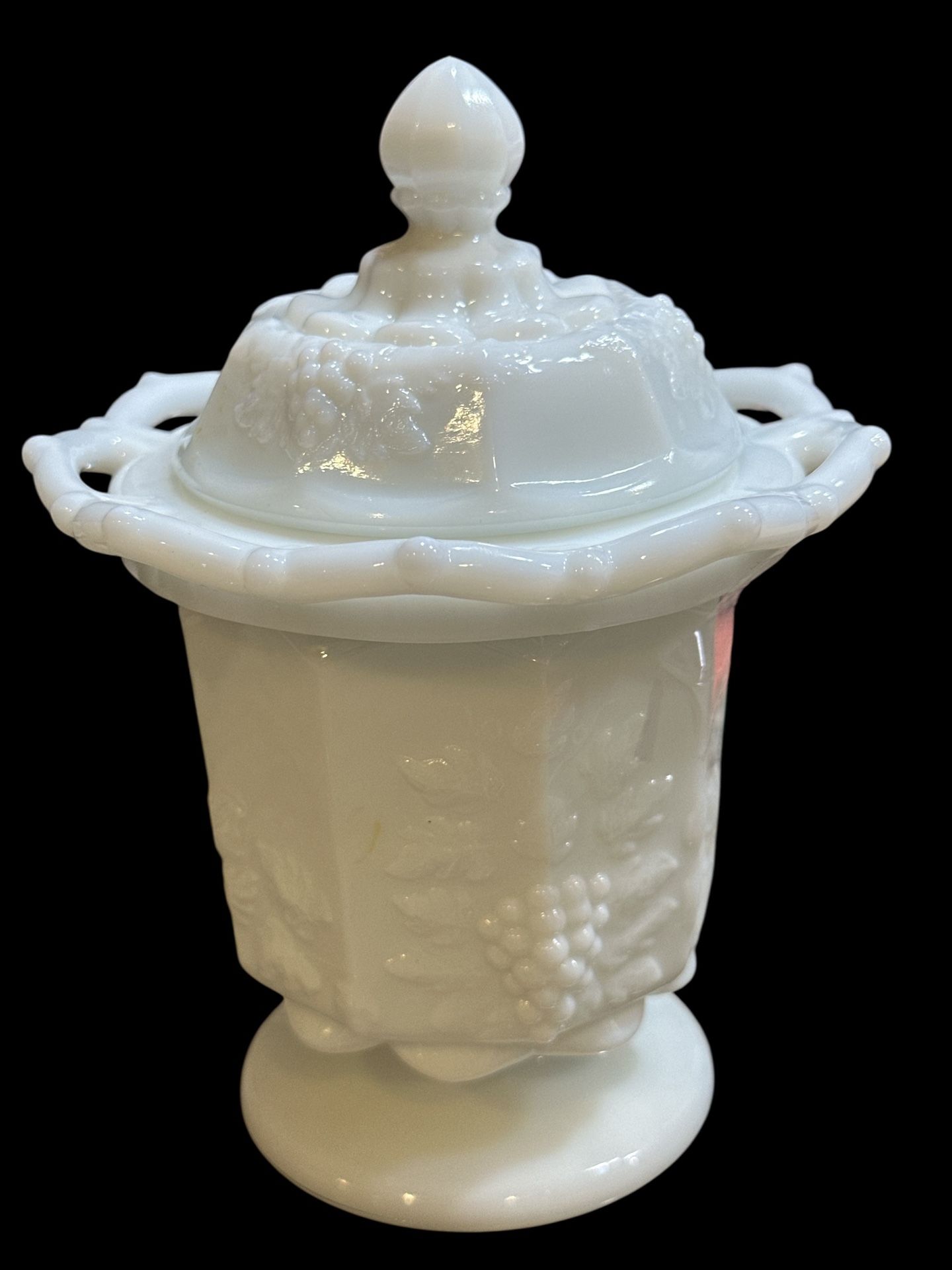 Vintage Milk Glass 1950S Milk Glass Apothecary Jar Temple By West Moreland