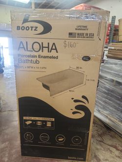 Bootz Industries
Aloha 60 in. x 30 in. Alcove Soaking Bathtub with Left Drain in White