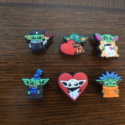 Lot Of 6 Baby Yoda Shoe Charms 