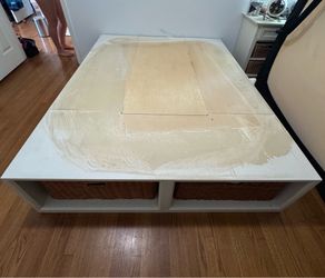 Pottery Barn Queen-Size Storage Platform Bed Frame