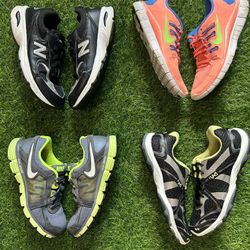 4 Pair Athletic Shoe Lot Nike New Balance Ryka Women's Men's Sizes 5.5-7.5 READ
