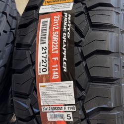 Nitto Ridge Grappler 33x12.50R22 Tire Complete Set Of 4 Tires