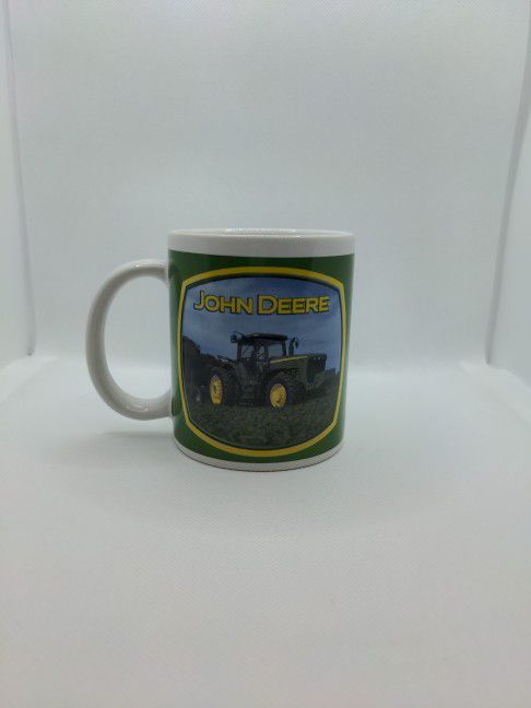 John Deere Coffee Mug Double Sided Tractor Cup Agriculture Memorabilia Farming