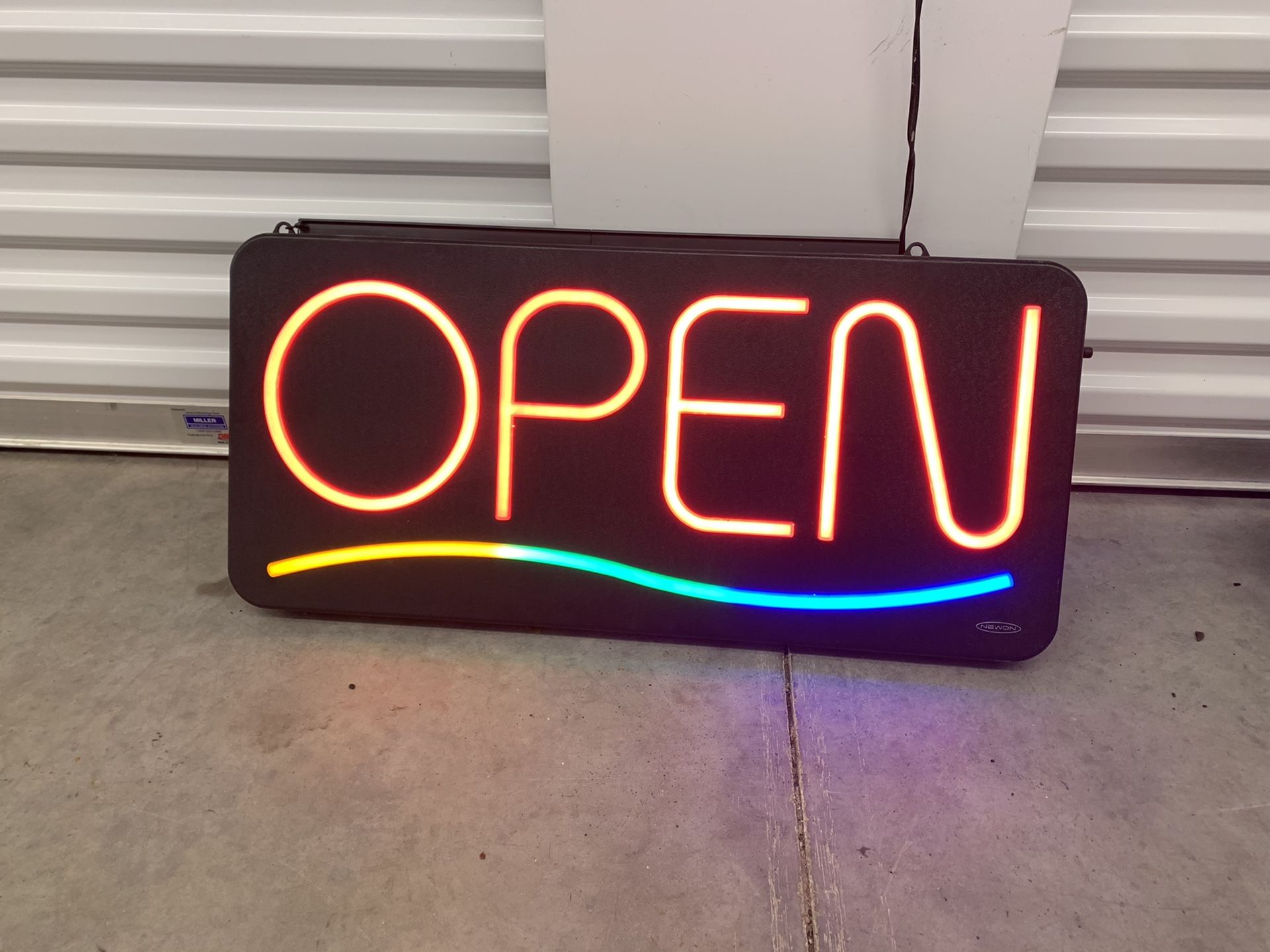 Open neon sign