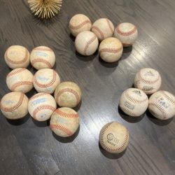 Lot of 17 Official League Baseballs - Vintage Assorted Brands  