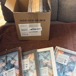 Set Of 10 Rustic Color Photo Frames