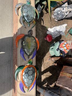 Metal Outdoor Turtles