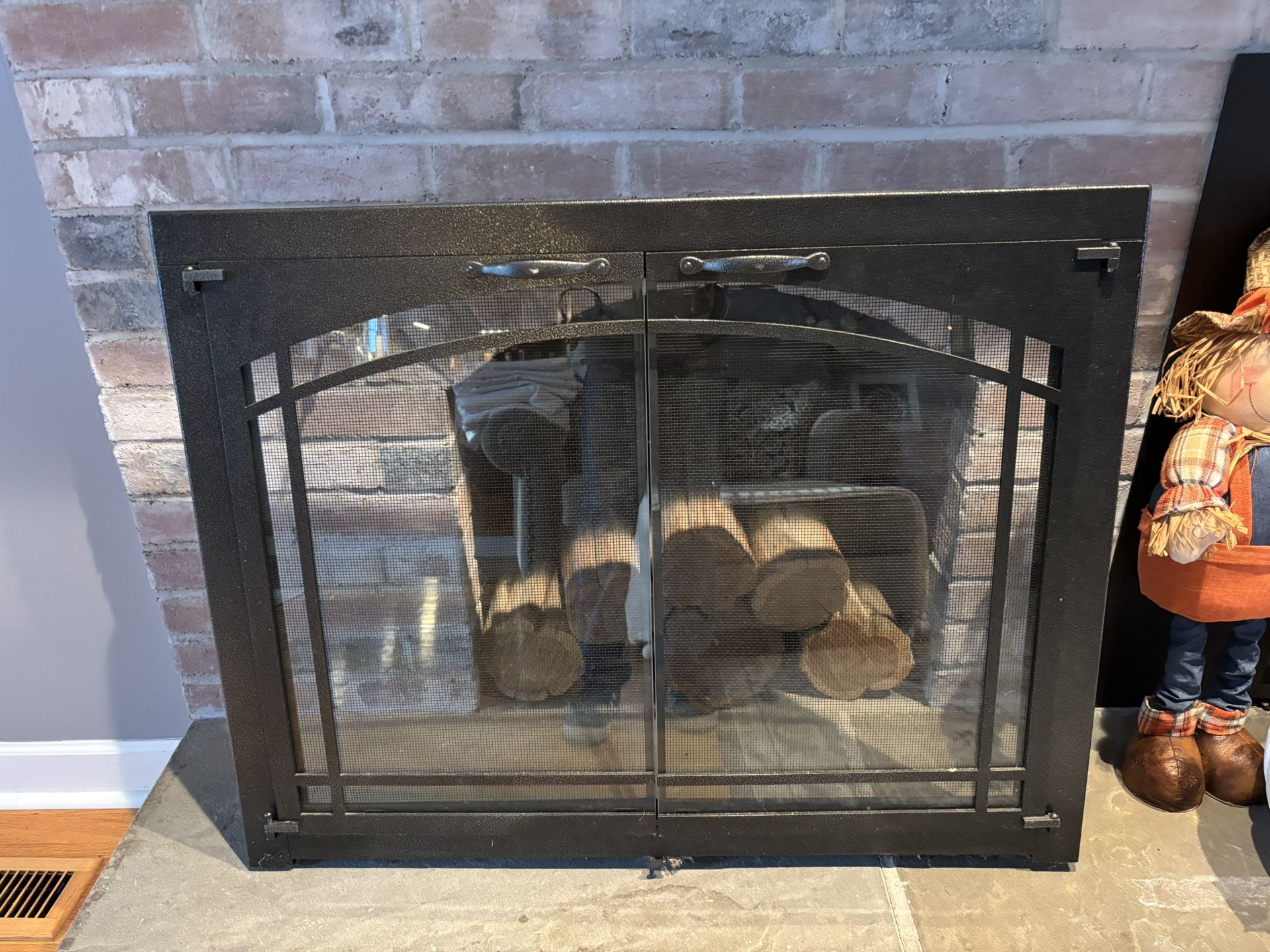 Fireplace Glass Front And Screen - Black
