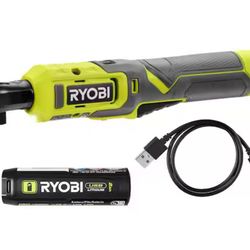 RYOBI USB Lithium 3/8 in. Ratchet Kit with 2.0 Ah Battery and USB Charging Cable @Ry-180