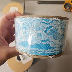 Lot of 4.5 white Lace Ribbon. 2in wide. 25 yards each