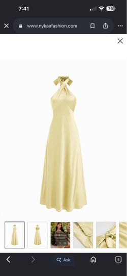 New with Tag, XXS, Elegant Cider A-line dress is made of yellow satin material.