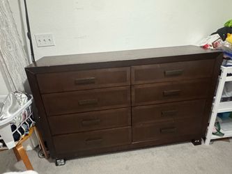 Dark Brown Wood 8-Drawer Dresser + 2 Items of Your Choice for ($20)