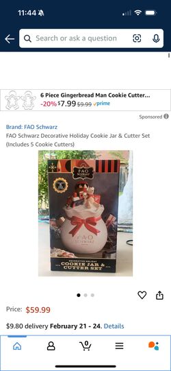 FAO SCHWARZ Cookie Jar & Cutter Set 