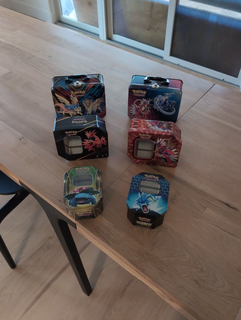 6 Pokemon Tins (No Cards Included)