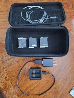 GoPro Hero 9/10/11/12 Battery Kit  3 OEM 1720mAh and Dual Charger and Case