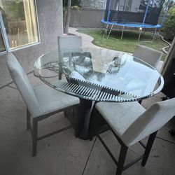 Round Glass Top Table 