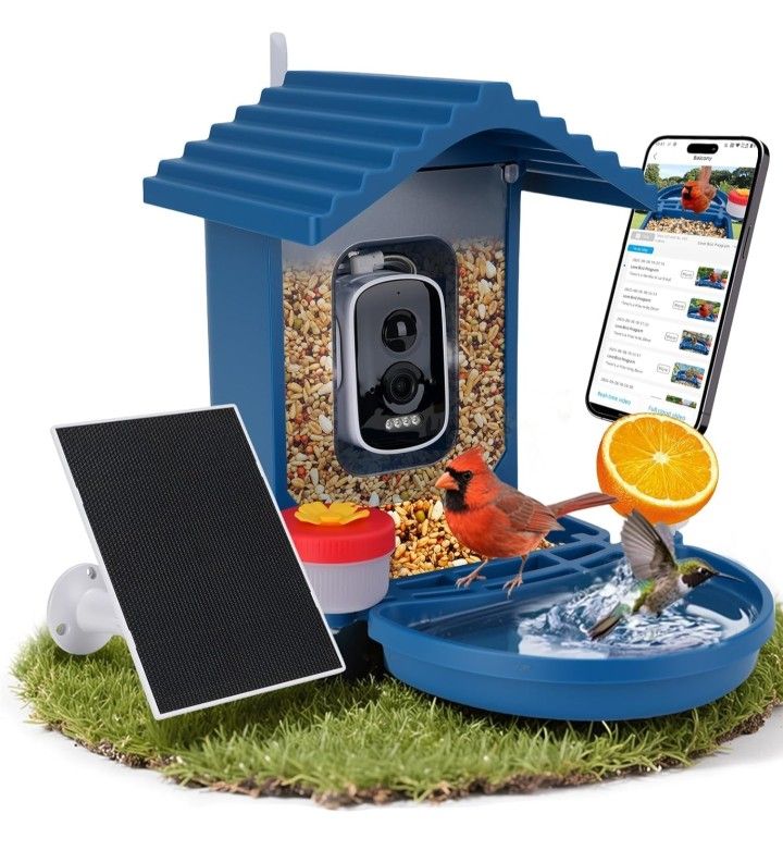 2.5K HD Video Bird House Live View, Smart AI Bird Species Identification