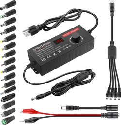 SHNITPWR 144W Adjustable Power Supply DC 4V-24V 6A Variable Universal AC/DC Adapter with LED Display