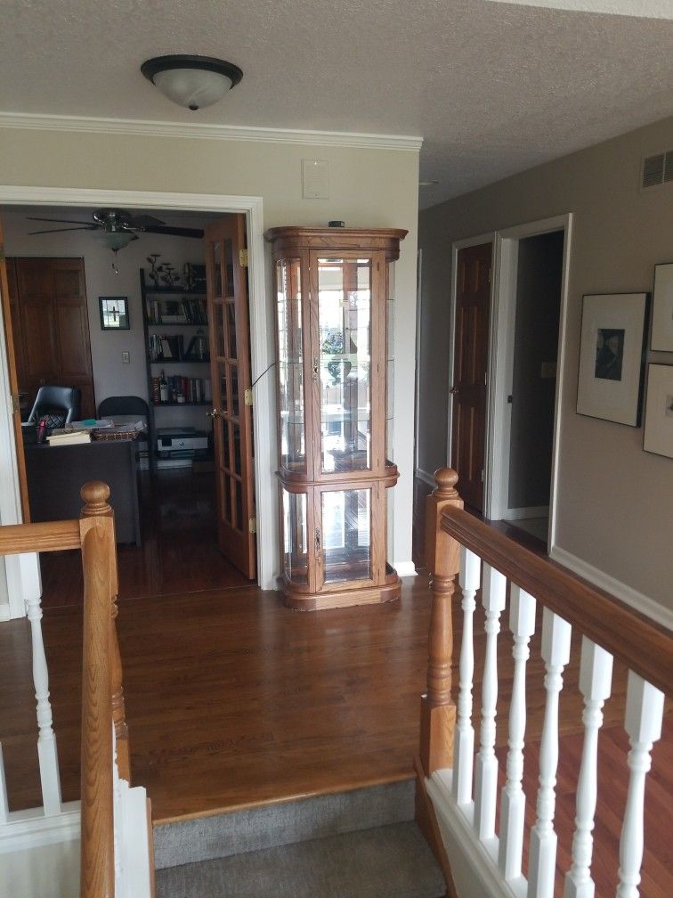 Nuch Nicer In Real Time Look. Beautiful Curio Cabinetw/ Round Glass OBO