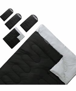 Sleeping Bag for Adults and Kids - Portable, Comfort, Extra-Wide Car Camping, Hiking, Backpacking, Great for 4 Season Warm & Cold Weather