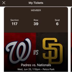 Padres tickets 06/25