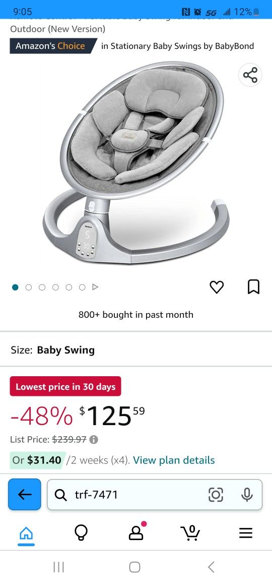 BabyBond Baby Swings for Infants, Bluetooth Infant Swing with Preset Lullabies, 5 Point Harness Belt, 5 Speeds and Remote Control - Portable Baby Swin