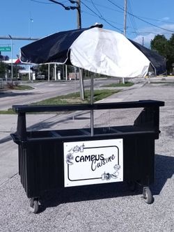 Nice! Camcruiser Cambro Outdoor Food & Drink Vending Cart w Umbrella