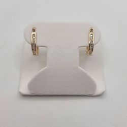 14k Gold Diamond Hoop Earrings