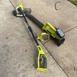 Ryobi Weeder And Blower 18v Battery And Charger