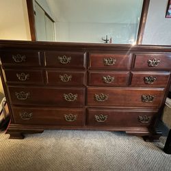 Antique Horizontal Dresser w/ Mirror 