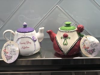 Small Ceramic Teapot Candle Holder With Candle Collectibles $5 Each Or Bother For $8