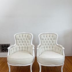 Two Vintage Inspired He Leather Chairs 