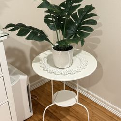 IKEA Metal White Round Side Table 