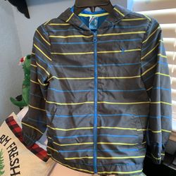 Active Old Navy Boys Size 6-7 Windbreaker Jacket With Hoodie 