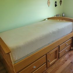 Captain Style Twin Bed With Mattress