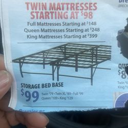 Twin  mattress storage base
