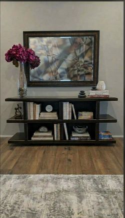 **Heavy Duty Dark Wood Bookshelf/ Tv Stand**